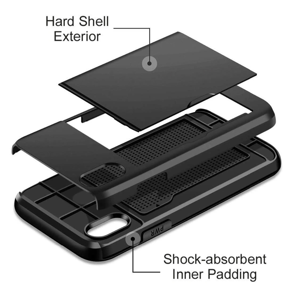 Tough Armour Slide Case & Card Holder for Apple iPhone XR - Black